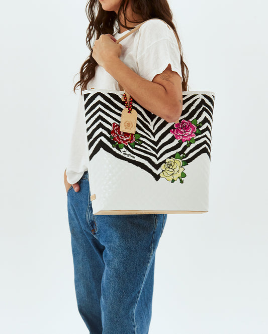 COLORFUL FLORAL ANIMAL PRINTED TOTE BAG CALLED "MICHELLE MARKET TOTE"