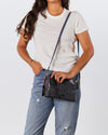 CONSUELA BLACK LEATHER CROSSBODY BAG CALLED "STEELY MIDTOWN CROSSBODY"