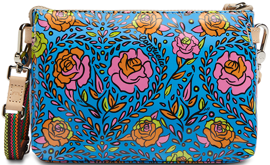 CONSUELA COLORFUL FLORAL PRINT CROSSBODY BAG "MANDY MIDTOWN CROSSBODY"