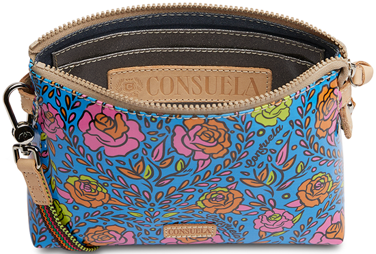 CONSUELA COLORFUL FLORAL PRINT CROSSBODY BAG "MANDY MIDTOWN CROSSBODY"