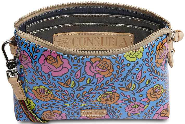 CONSUELA COLORFUL FLORAL PRINT CROSSBODY BAG "MANDY MIDTOWN CROSSBODY"