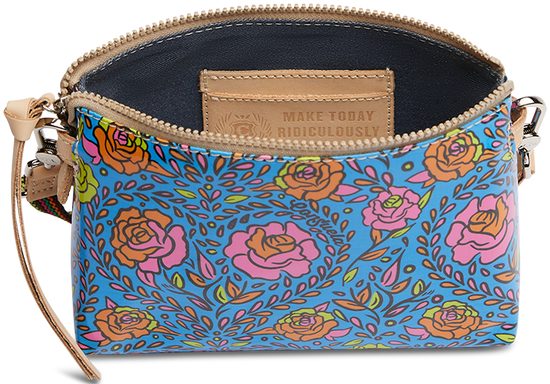 CONSUELA COLORFUL FLORAL PRINT CROSSBODY BAG "MANDY MIDTOWN CROSSBODY"