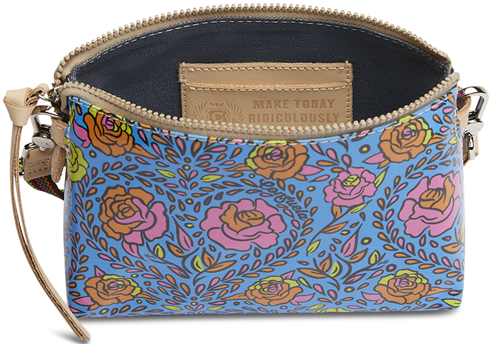 CONSUELA COLORFUL FLORAL PRINT CROSSBODY BAG "MANDY MIDTOWN CROSSBODY"