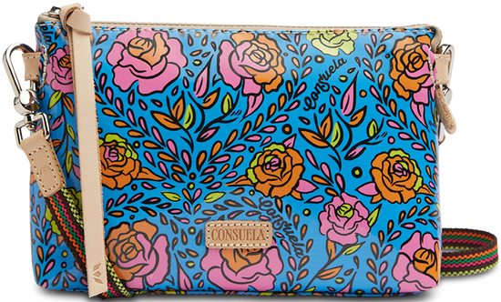 CONSUELA COLORFUL FLORAL PRINT CROSSBODY BAG "MANDY MIDTOWN CROSSBODY"