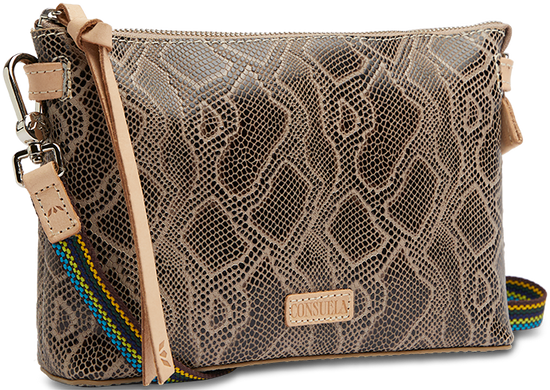 SNAKE SKIN LEATHER MIDTOWN CROSSBODY BAG CALLED "DIZZY"