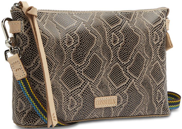 SNAKE SKIN LEATHER MIDTOWN CROSSBODY BAG CALLED "DIZZY"