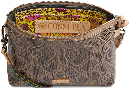 SNAKE SKIN LEATHER MIDTOWN CROSSBODY BAG CALLED "DIZZY"