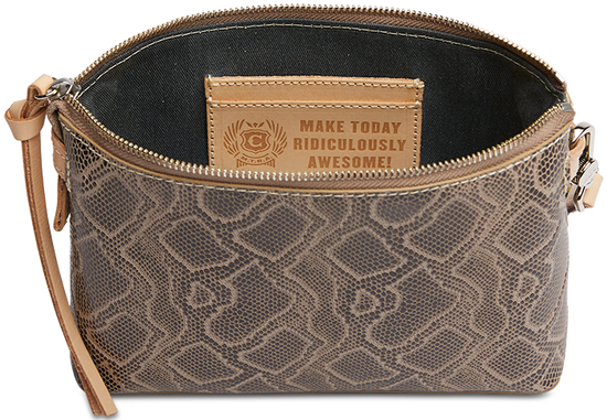 SNAKE SKIN LEATHER MIDTOWN CROSSBODY BAG CALLED "DIZZY"