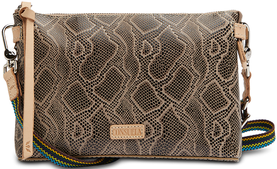 SNAKE SKIN LEATHER MIDTOWN CROSSBODY BAG CALLED "DIZZY"
