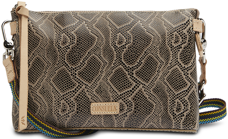 SNAKE SKIN LEATHER MIDTOWN CROSSBODY BAG CALLED "DIZZY"