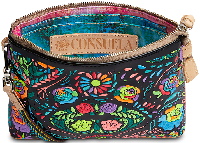 COLORFUL EMBROIDERED CROSSBODY BAG CALLED "RITA MIDTOWN CROSSBODY"