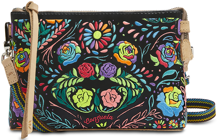 COLORFUL EMBROIDERED CROSSBODY BAG CALLED "RITA MIDTOWN CROSSBODY"