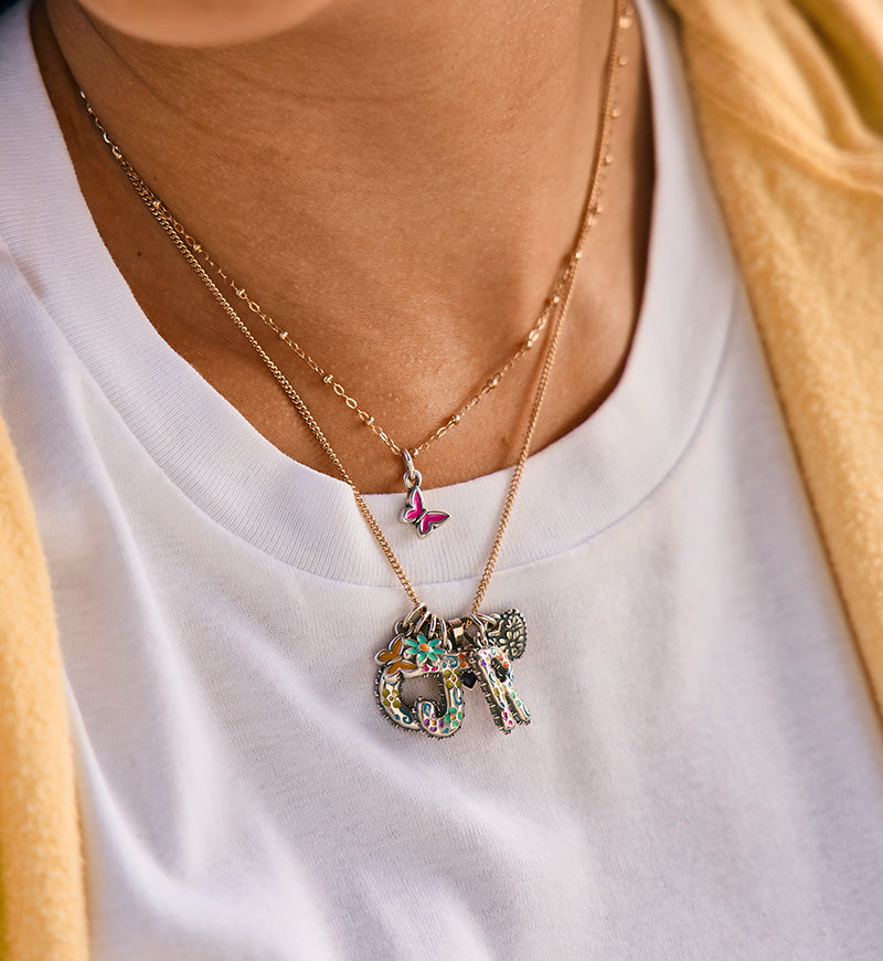 Enamel Dark Pink Mini Butterfly Charm