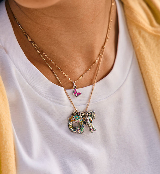 Enamel Consuela Floral Initial Charm