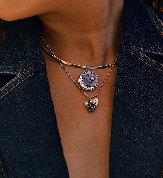 To the Moon and Back Sculpted Gemstone Pendant