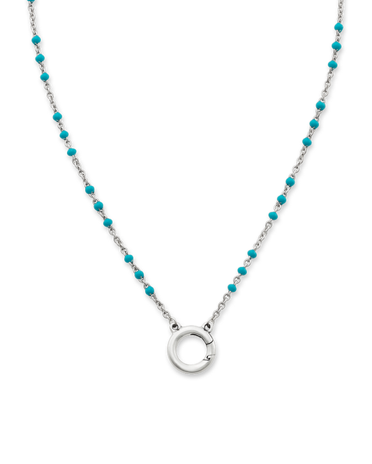 Enamel Beaded Chain Changeable Charm Holder Necklace