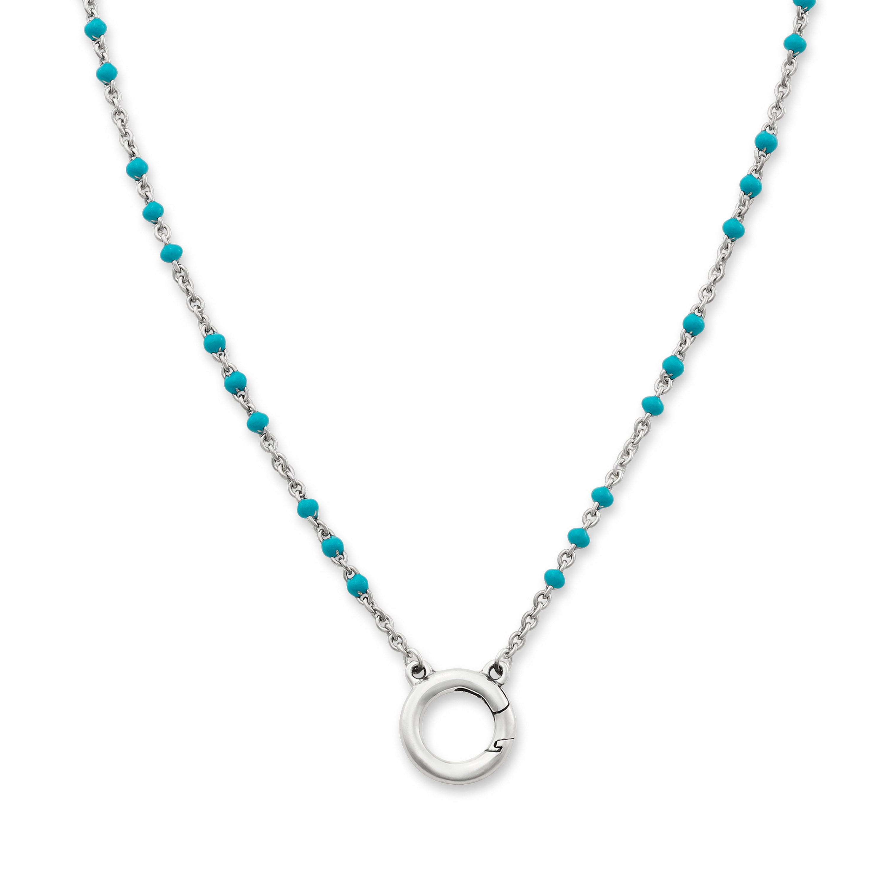 Enamel Beaded Chain Changeable Charm Holder Necklace – Consuela