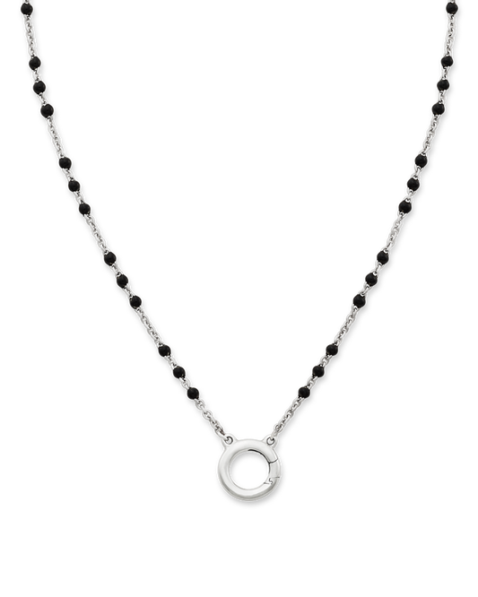 Enamel Beaded Chain Changeable Charm Holder Necklace
