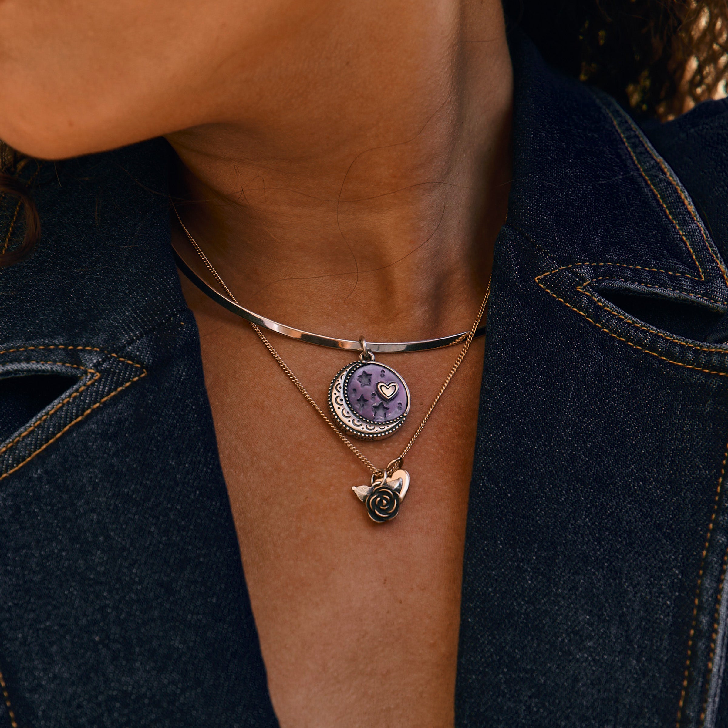 To the Moon and Back Sculpted Gemstone Pendant