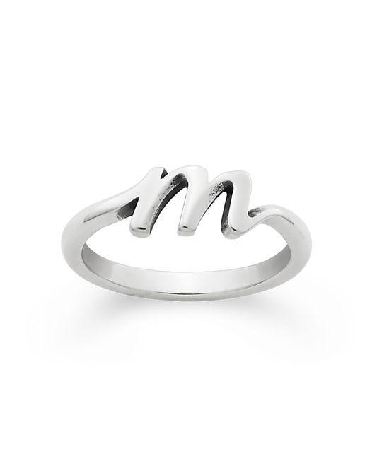 Script Initial 'M' Ring