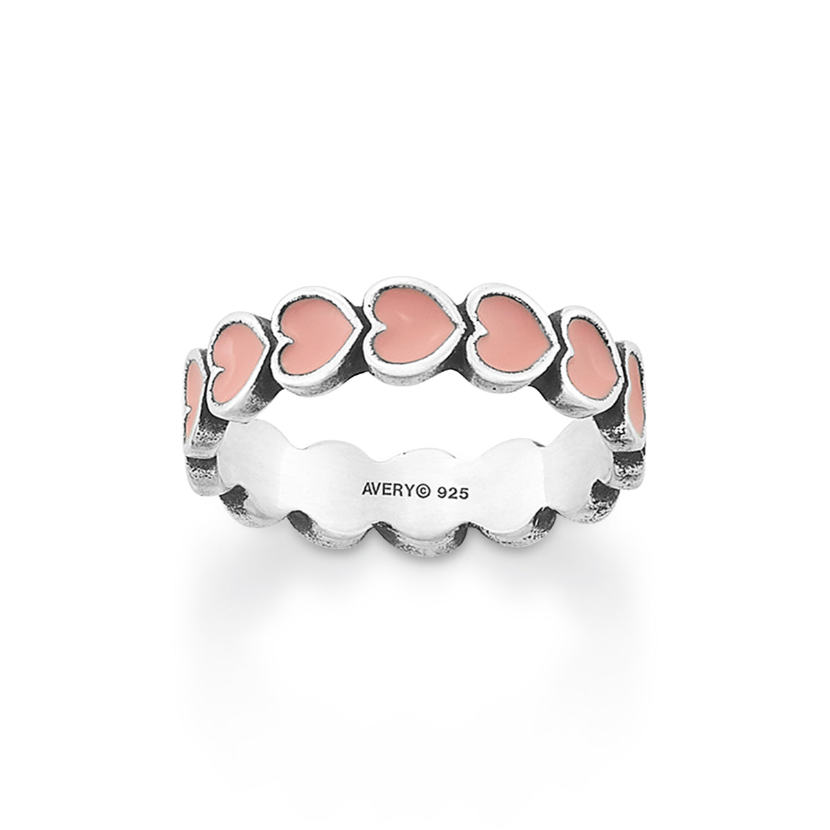 Enamel Pink Connected Hearts Ring – Consuela