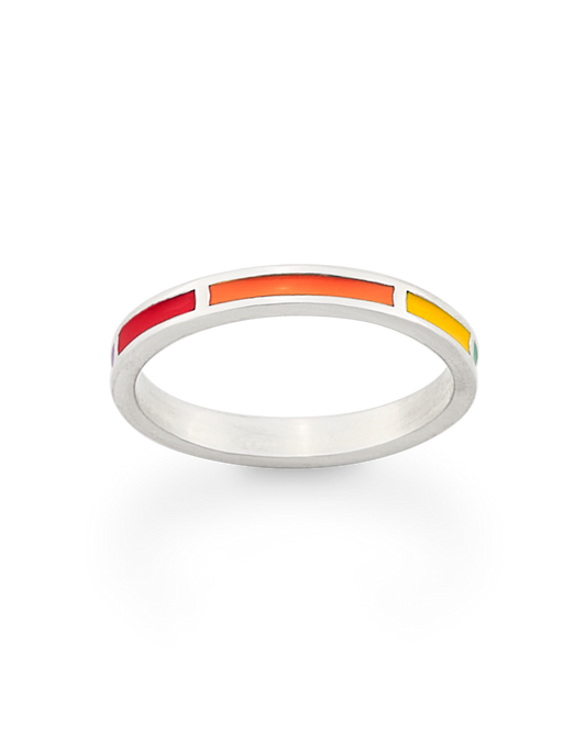 Enamel Multi-Colored Mosaic Stacker Ring