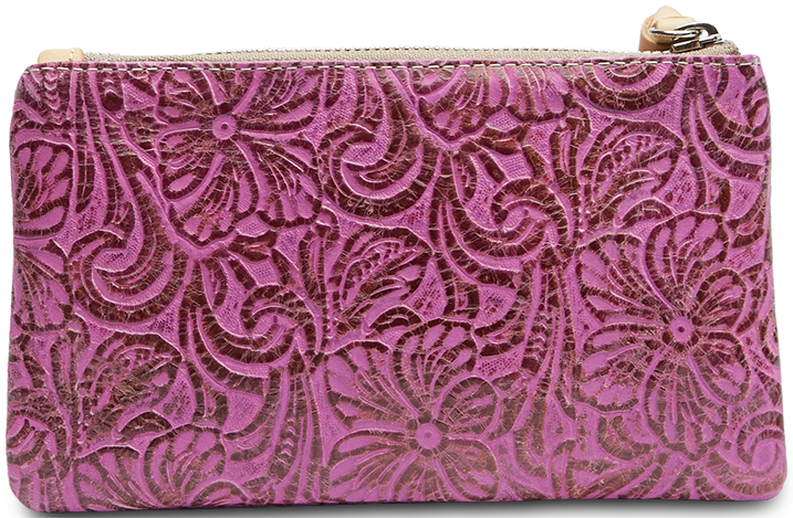 CONSUELA COLORFUL TOOLED LEATHER WALLET CALLED "MENA SLIM WALLET"