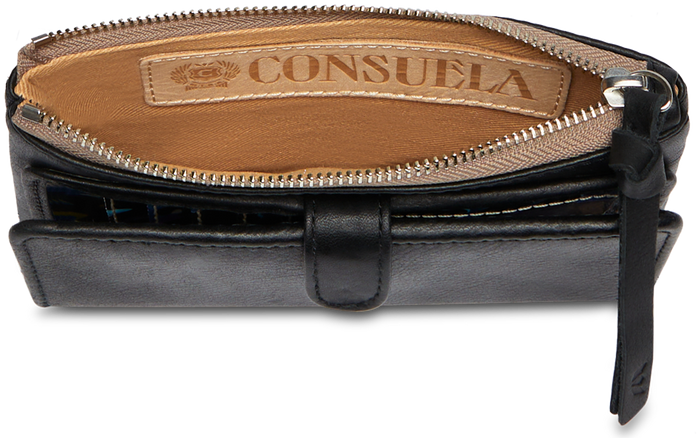 CONSUELA BLACK LEATHER WALLET CALLED "EVIE SLIM WALLET"