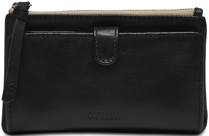 CONSUELA BLACK LEATHER WALLET CALLED "EVIE SLIM WALLET"