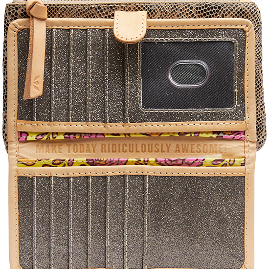 SNAKE SKIN LEATHER SLIM WALLET CALLED "DIZZY"