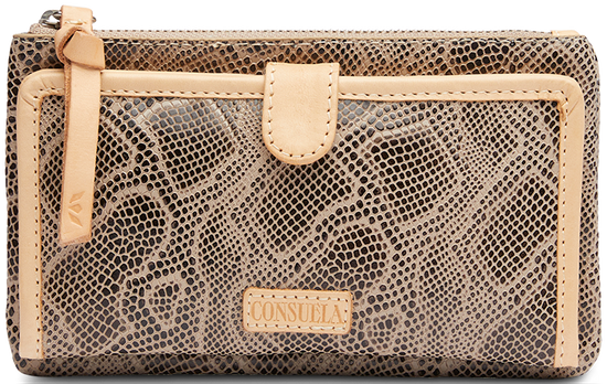 SNAKE SKIN LEATHER SLIM WALLET CALLED "DIZZY"