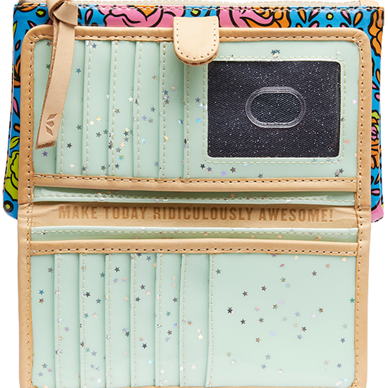 CONSUELA COLORFUL FLORAL PRINT WALLET "MANDY SLIM WALLET"