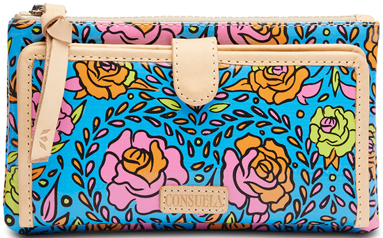 CONSUELA COLORFUL FLORAL PRINT WALLET "MANDY SLIM WALLET"