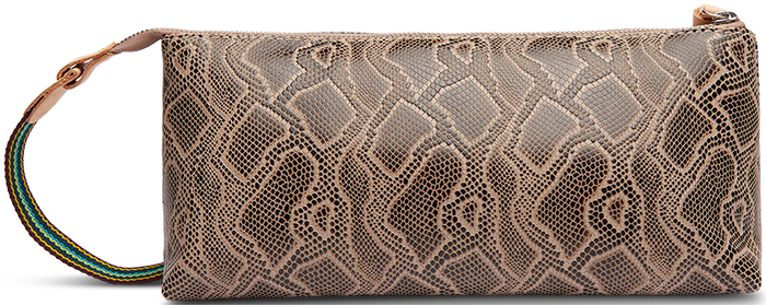 SNAKE SKIN LEATHER CLUTCH TOOL BAG CALLED "DIZZY"