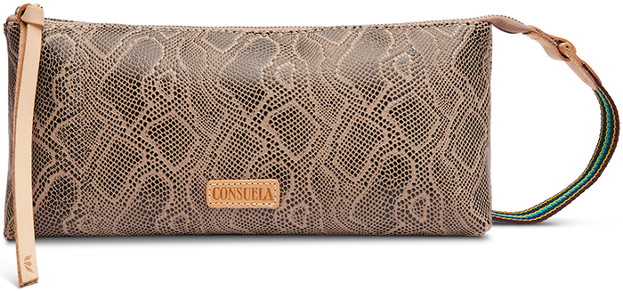 SNAKE SKIN LEATHER CLUTCH TOOL BAG CALLED "DIZZY"