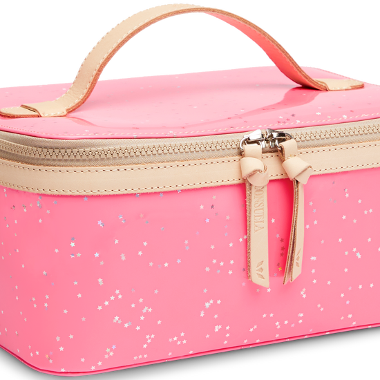 COLORFUL TRAVEL COSMETIC CASE CALLED "SHINE TRAIN CASE"