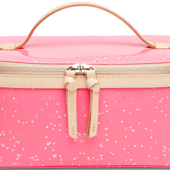 COLORFUL TRAVEL COSMETIC CASE CALLED "SHINE TRAIN CASE"