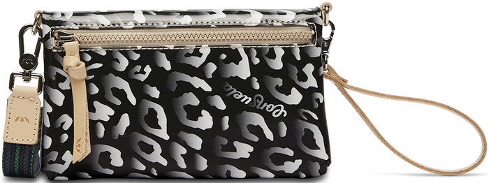 CONSUELA BLACK ANIMAL PRINT CROSSBODY BAG CALLED "ROX UPTOWN CROSSBODY"