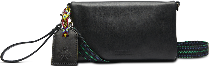 CONSUELA BLACK LEATHER CROSSBODY BAG CALLED "EVIE UPTOWN CROSSBODY"