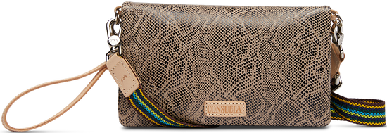 SNAKE SKIN LEATHER CROSSBODY UPTOWN BAG CALLED "DIZZY"