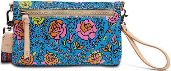 COLORFUL FLORAL PRINTED CROSSBODY BAG CALLED "MANDY UPTOWN CROSSBODY"