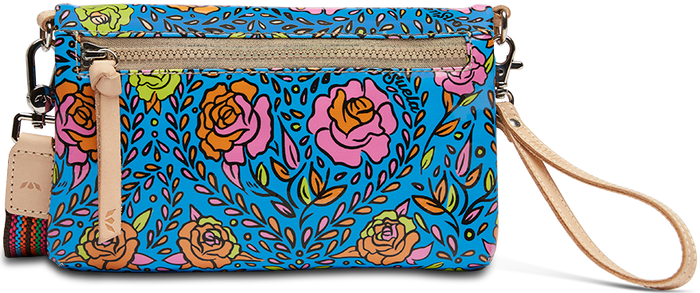 COLORFUL FLORAL PRINTED CROSSBODY BAG CALLED "MANDY UPTOWN CROSSBODY"
