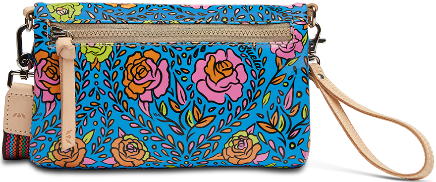 COLORFUL FLORAL PRINTED CROSSBODY BAG CALLED "MANDY UPTOWN CROSSBODY"