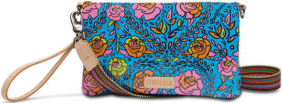 COLORFUL FLORAL PRINTED CROSSBODY BAG CALLED "MANDY UPTOWN CROSSBODY"