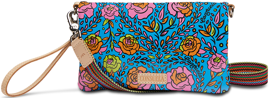 COLORFUL FLORAL PRINTED CROSSBODY BAG CALLED "MANDY UPTOWN CROSSBODY"