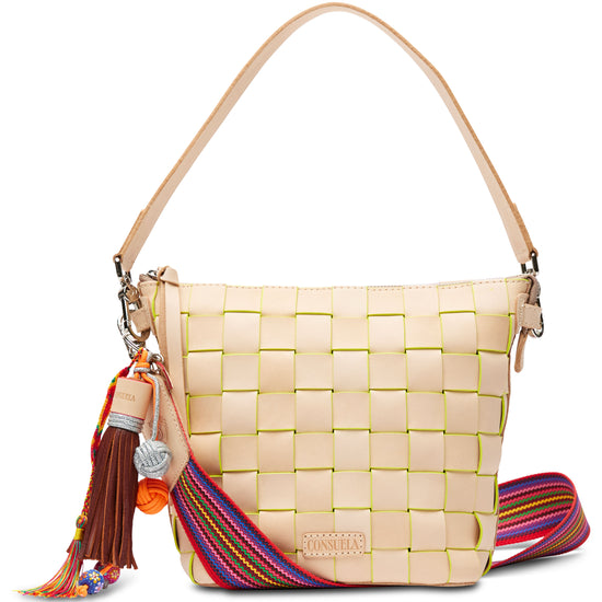 Consuela Leather Crossbody Purse Wedge Bag