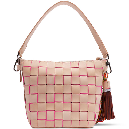 Consuela Leather Crossbody Purse Wedge Bag
