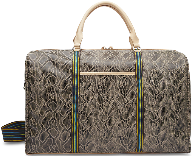 SNAKE SKIN LEATHER TRAVEL WEEKENDER BAG CALLED "DIZZY"