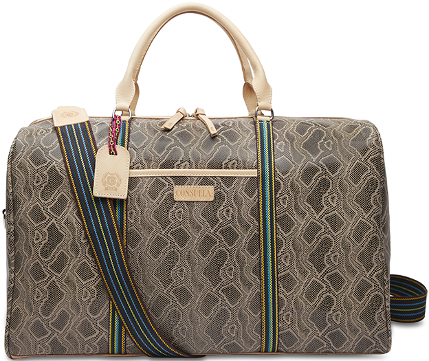 SNAKE SKIN LEATHER TRAVEL WEEKENDER BAG CALLED "DIZZY"