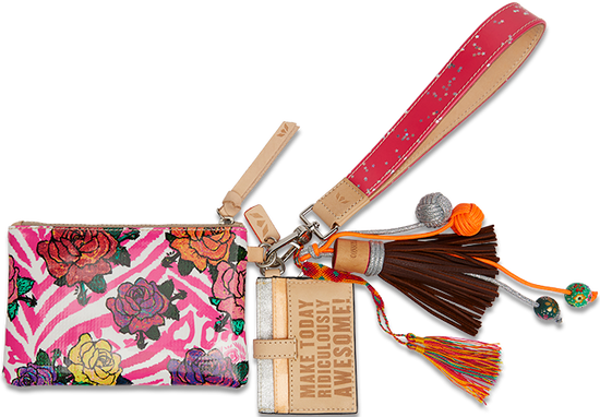 FLORAL AND COLORFUL WRISTLET WALLET CALLED "FRUTTI COMBI"